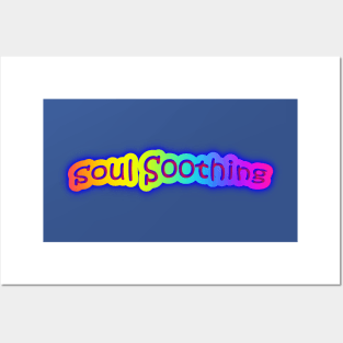Soul Soothing Neon Retro Rainbow Posters and Art